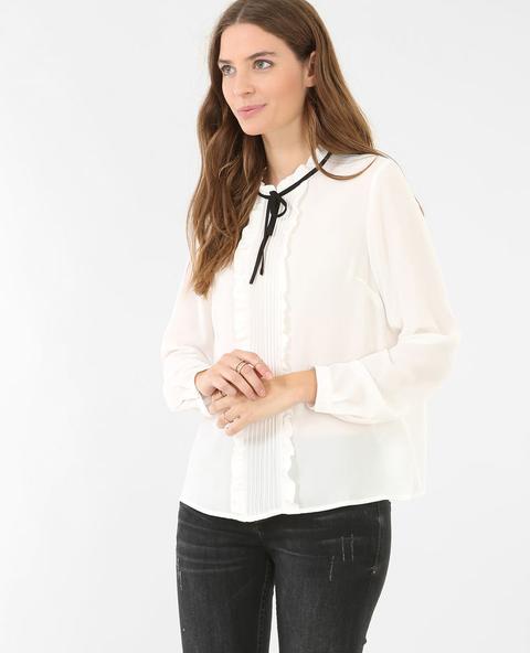 Blusa Victoriana Con Lazo En El Cuello