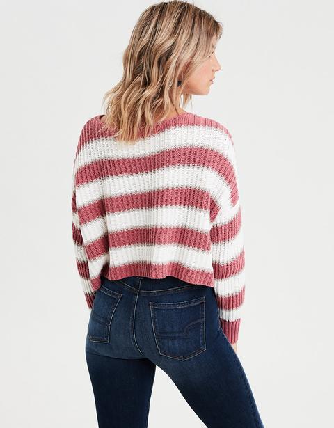 american eagle striped pullover sweater