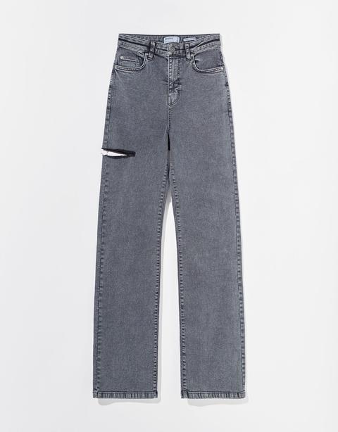 Pantalón Sarga Straight Rotos