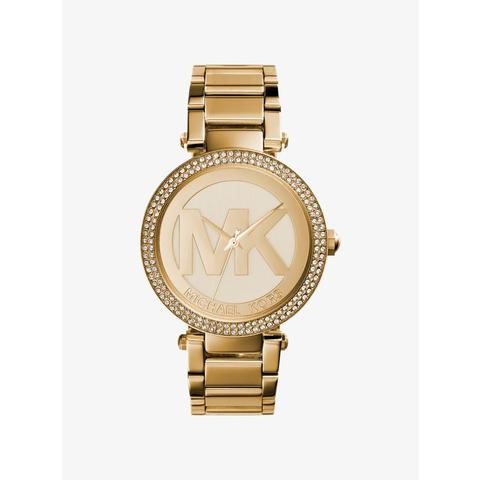 Reloj Parker Dorado Con Incrustaciones