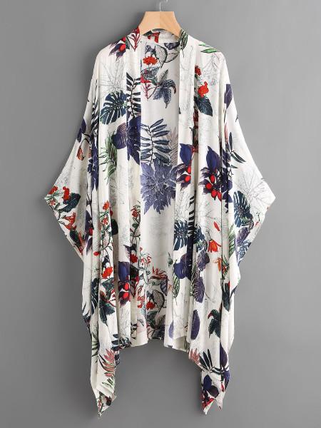 Kimono Con Stampa Tropicale