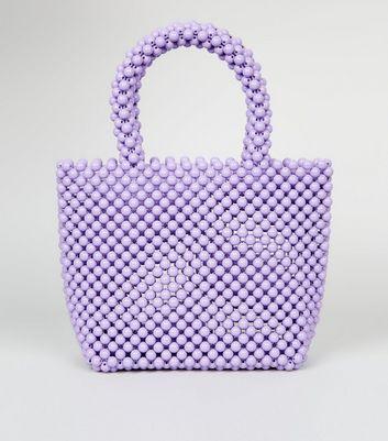 Handtasche Mit Perlengriff In Helllila