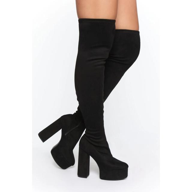 black thigh high boots fashion nova