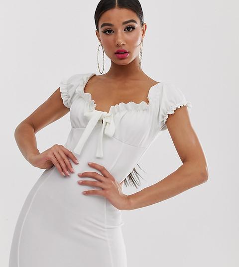 Missguided - Milkmaid - Robe Courte - Blanc