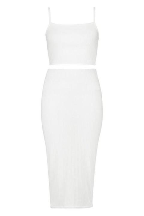 white midi skirt co ord