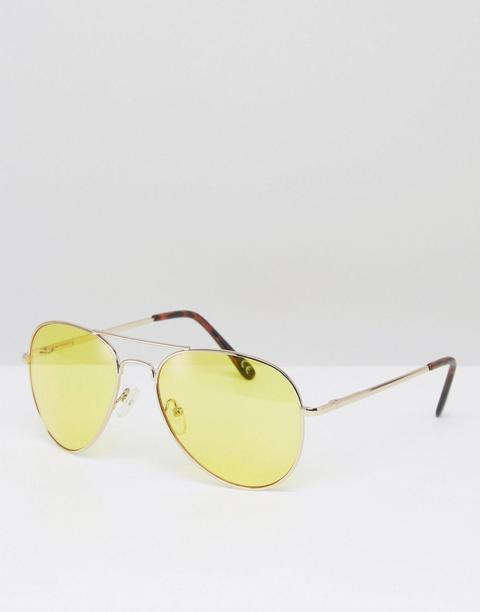 Gafas De Sol Estilo Aviador Con Lentes Amarillas De Asos