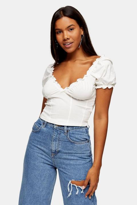 Cream Prairie Wrap Corset Top