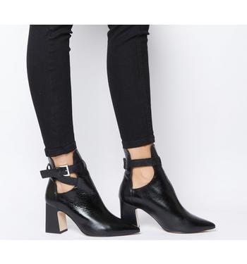 cut out block heel boots