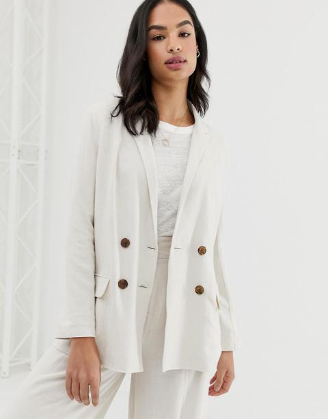 Asos Design Gutsy Linen Relaxed Blazer