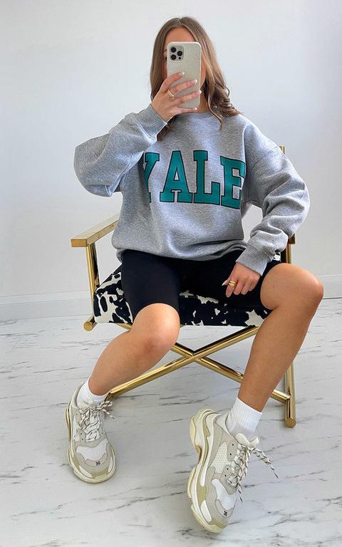 Yale Slogan Sweatshirt In Grey