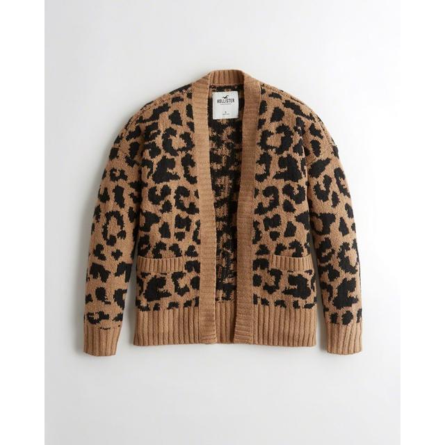 hollister leopard print cardigan