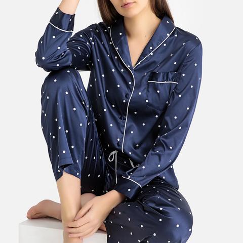 Pijama De Satén De Lunares