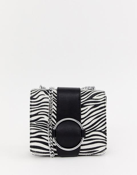 Skinnydip - Borsa A Tracolla Effetto Zebra Con Catena - Multicolore