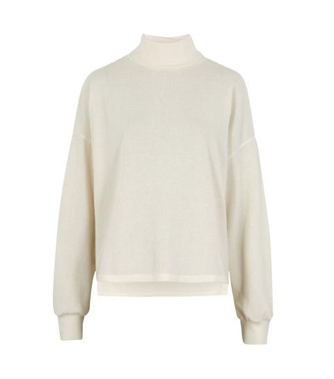 Off White Brushed Fine Knit High Neck Jumper New Look