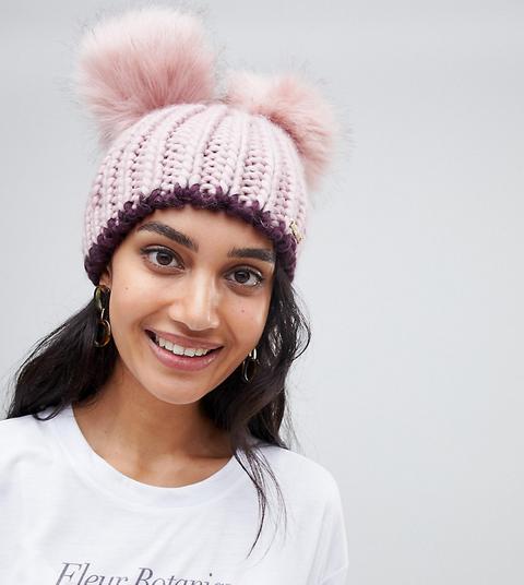 River Island - Beanie-mütze In Rosa Mit 