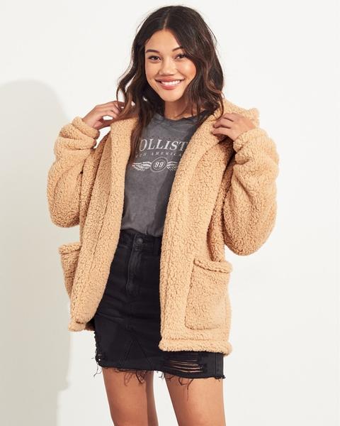 hollister sherpa hoodie