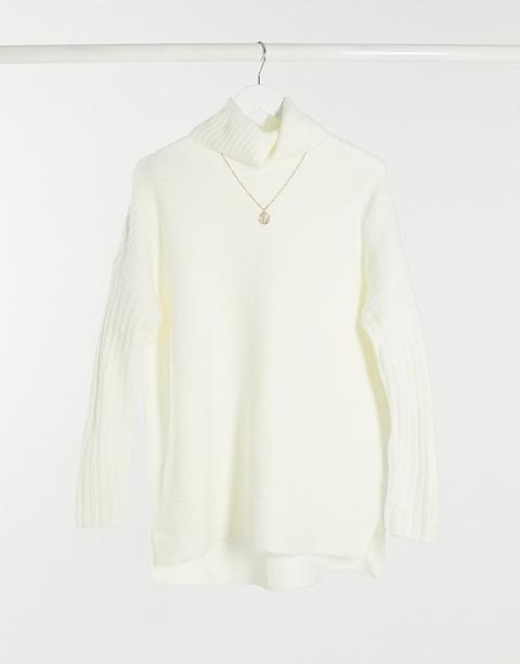 Jersey Largo Crema De Miss Selfridge-blanco