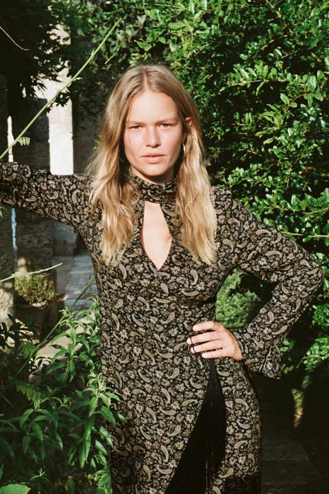 Robe À Imprimé Et Franges