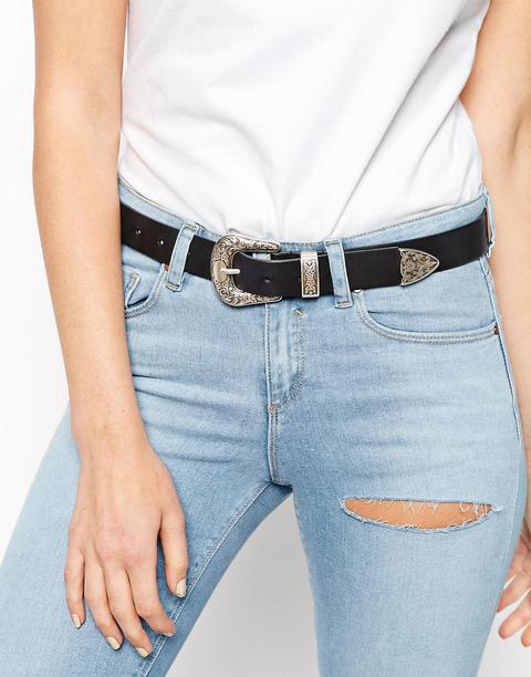 Asos Leather Western Tip Waist And Hip Belt