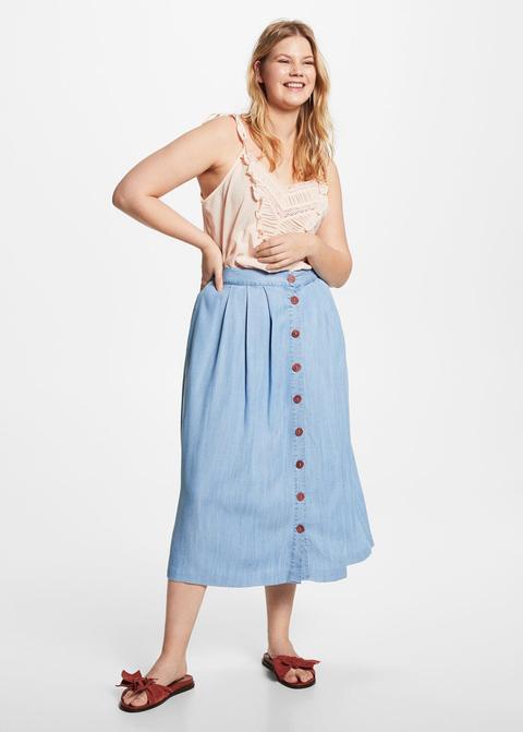 Falda Denim Botones
