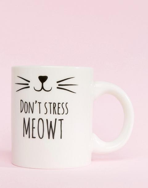 Taza Con Bigotes De Gato Don't Stress Meow De Sass & Belle