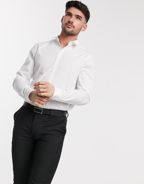New Look Long Sleeve Poplin Shirt In White