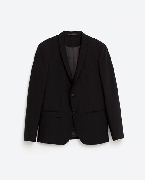 Blazer Di Abito Nero Opaco