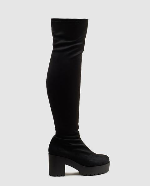 Botas De Mujer Formula Elasticas Color Negro