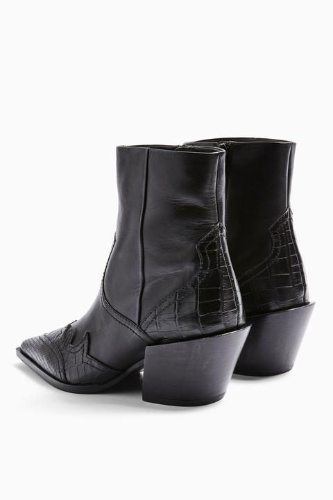 black leather western boots