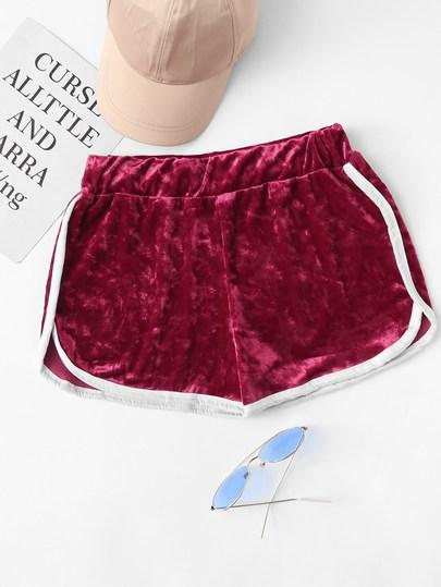 Samt Shorts Mit Elastischer Taille