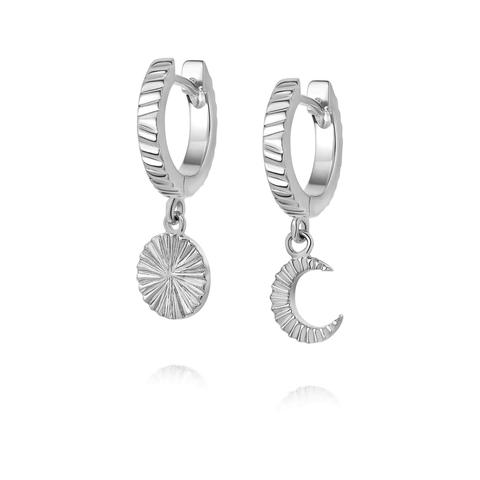 Estée Lalonde Luna Huggie Charm Earrings Sterling Silver