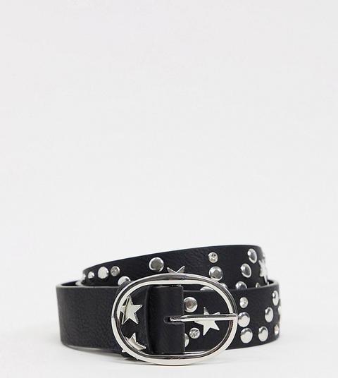 Cinturón Negro Para Cintura Y Cadera Con Detalles De Estrellas Exclusivo De My Accessories London Curve