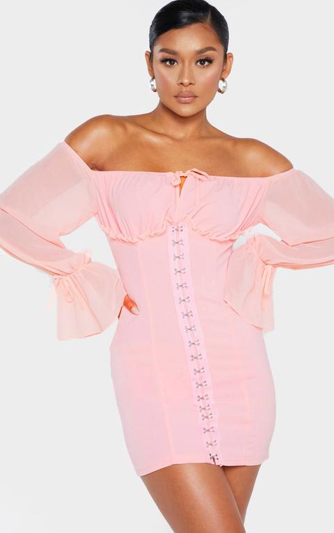 pretty little thing pink bodycon dress