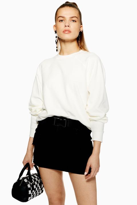 Womens Furry Sweatshirt - Cream, Cream