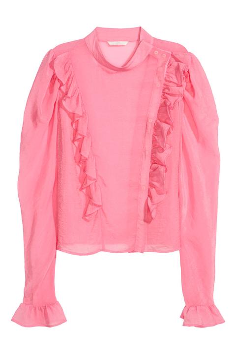 H & M - Camicetta Maniche A Sbuffo - Rosa