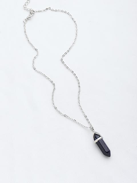 Collar Con Cadena Con Piedra En Contraste