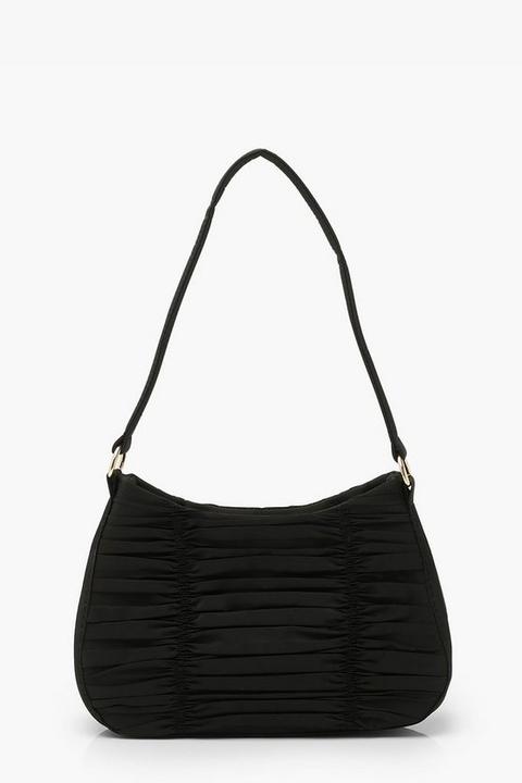 Womens Nylon Ruched Underarm Bag - Black - One Size, Black