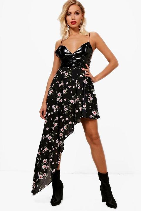 Floral Asymetric Floaty Midi Skirt