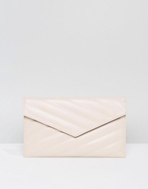 Asos - Clutch Mit Steppnähten - Rosa