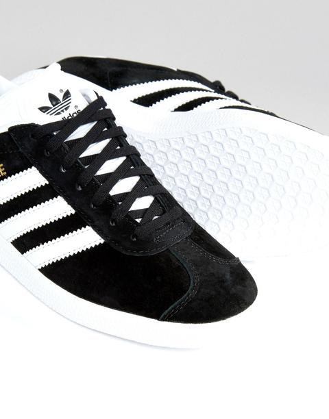 black suede gazelle trainers