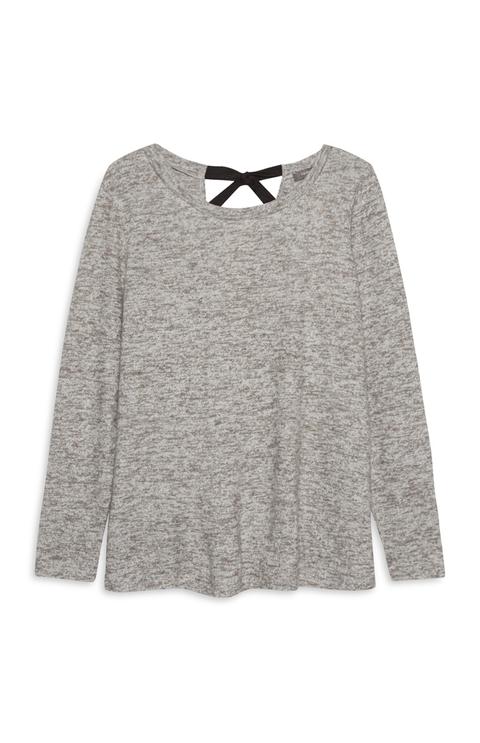 Grey Tie Detail Jumper