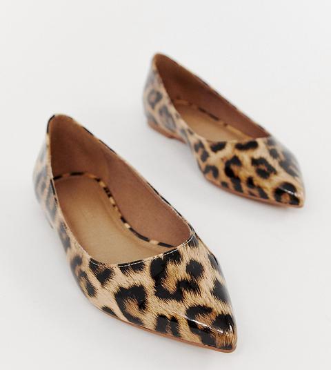Bailarinas Planas De Punta Con Estampado De Leopardo Latch De Asos Design  de ASOS en 21 Buttons