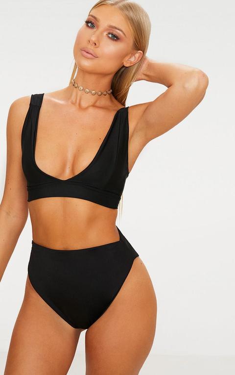 Black Mix & Match High Waisted High Leg Bikini Bottom