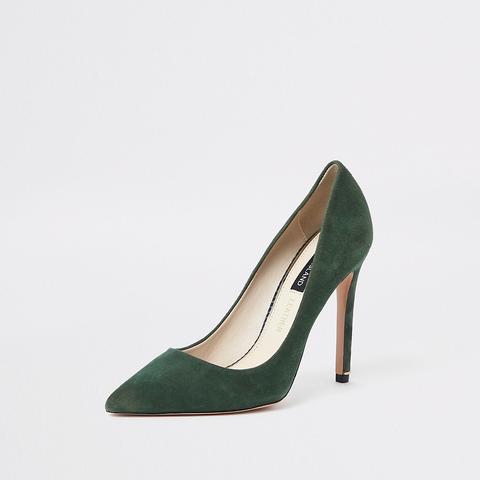 Green Suede Court Shoes from River 