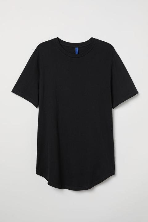 H & M - T-shirt Long Fit - Nero