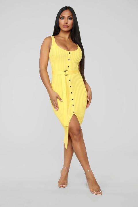 Sip Of Wine Dress - Yellow