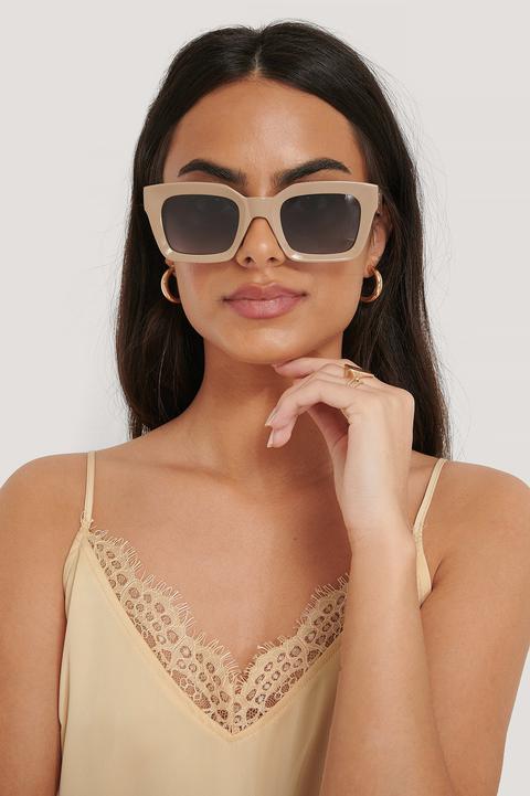 Na-kd Accessories Square Frame Sunglasses - Beige