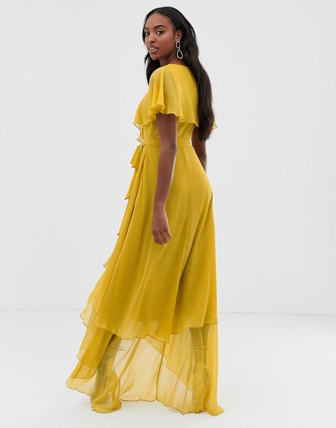 asos design maxi dress with cape back and dipped hem