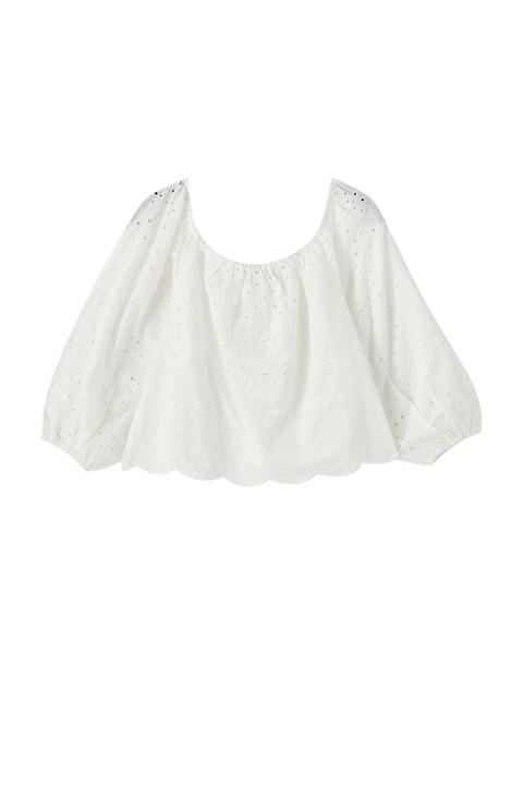 Top Bordado Cuello Barco