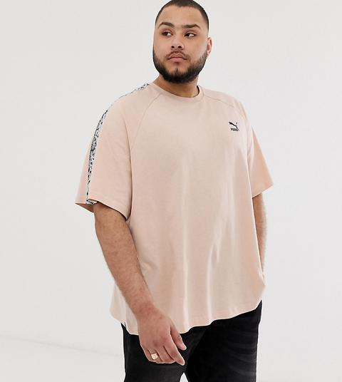 Puma Plus – T-shirt Mit Schlangenmuster-streifen In Beige, Exklusiv Bei Asos